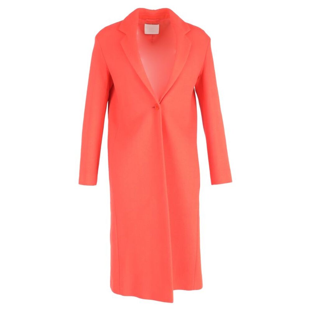 Hugo Boss Single-Breasted Coat in Orange Wool